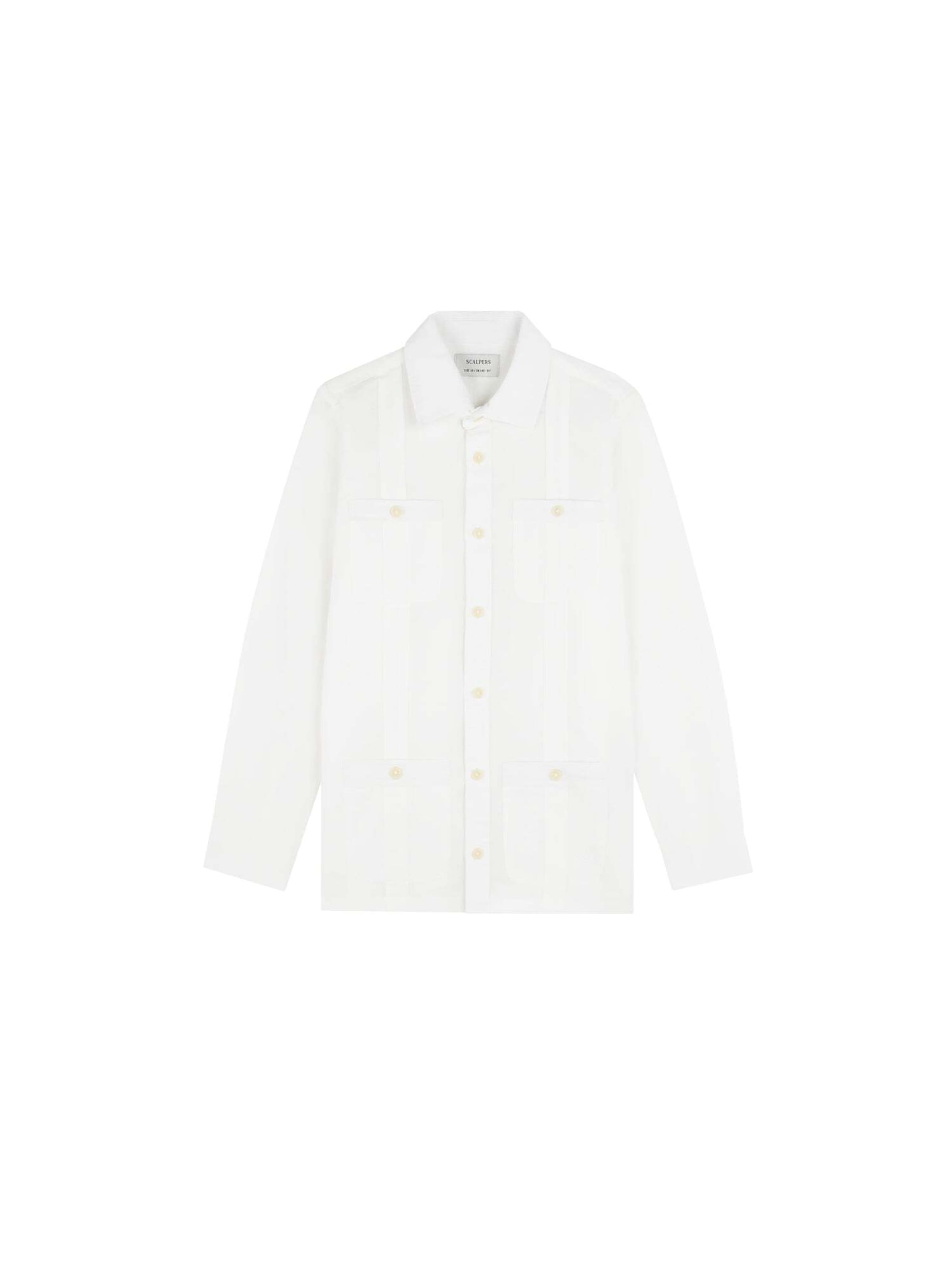 Scalpers Rovný strih Košeľa ' ' - Biela: predná strana