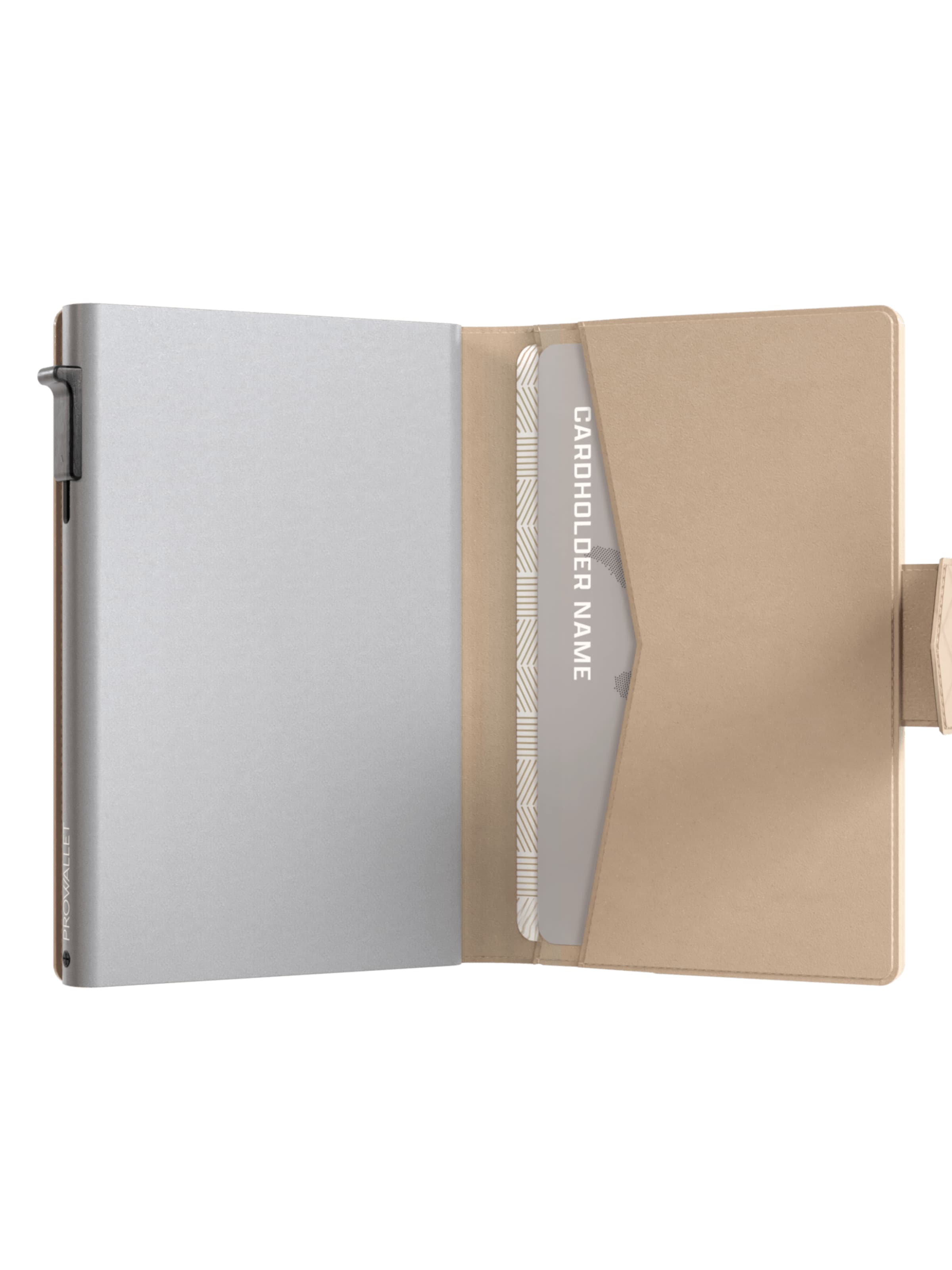 Prowallet Wallet 'Pasjeshouder Plus Woven' in Beige
