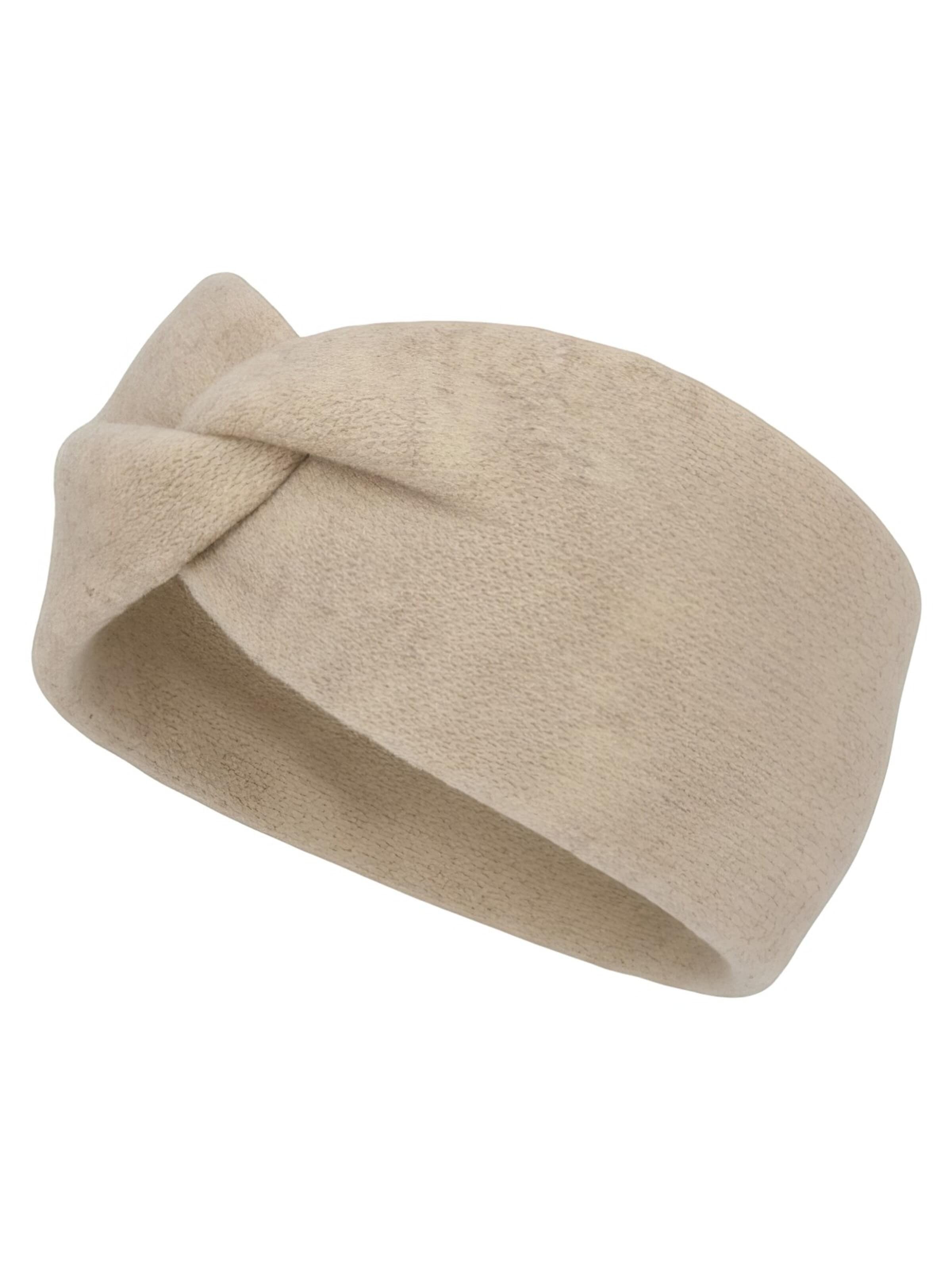 styleBREAKER Headband 'Feinstrick Stirnband Twist Knoten' in Beige: front