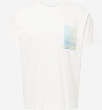 Tricou 'Summer Clouds' de la Calvin Klein pe alb: față