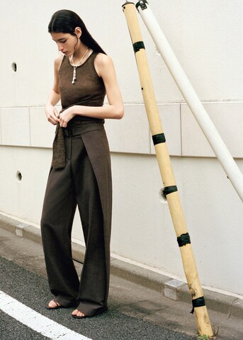 MANGO Regular Pleat-Front Pants 'Yen' in Brown