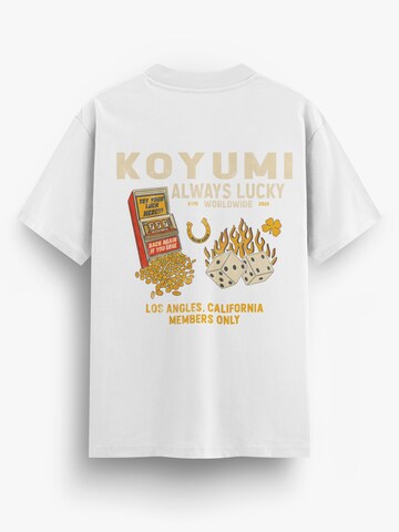 Koyumi Shirt 'Oversize Always Lucky DTG Print T-Shirt – Heavy Cotton' in White