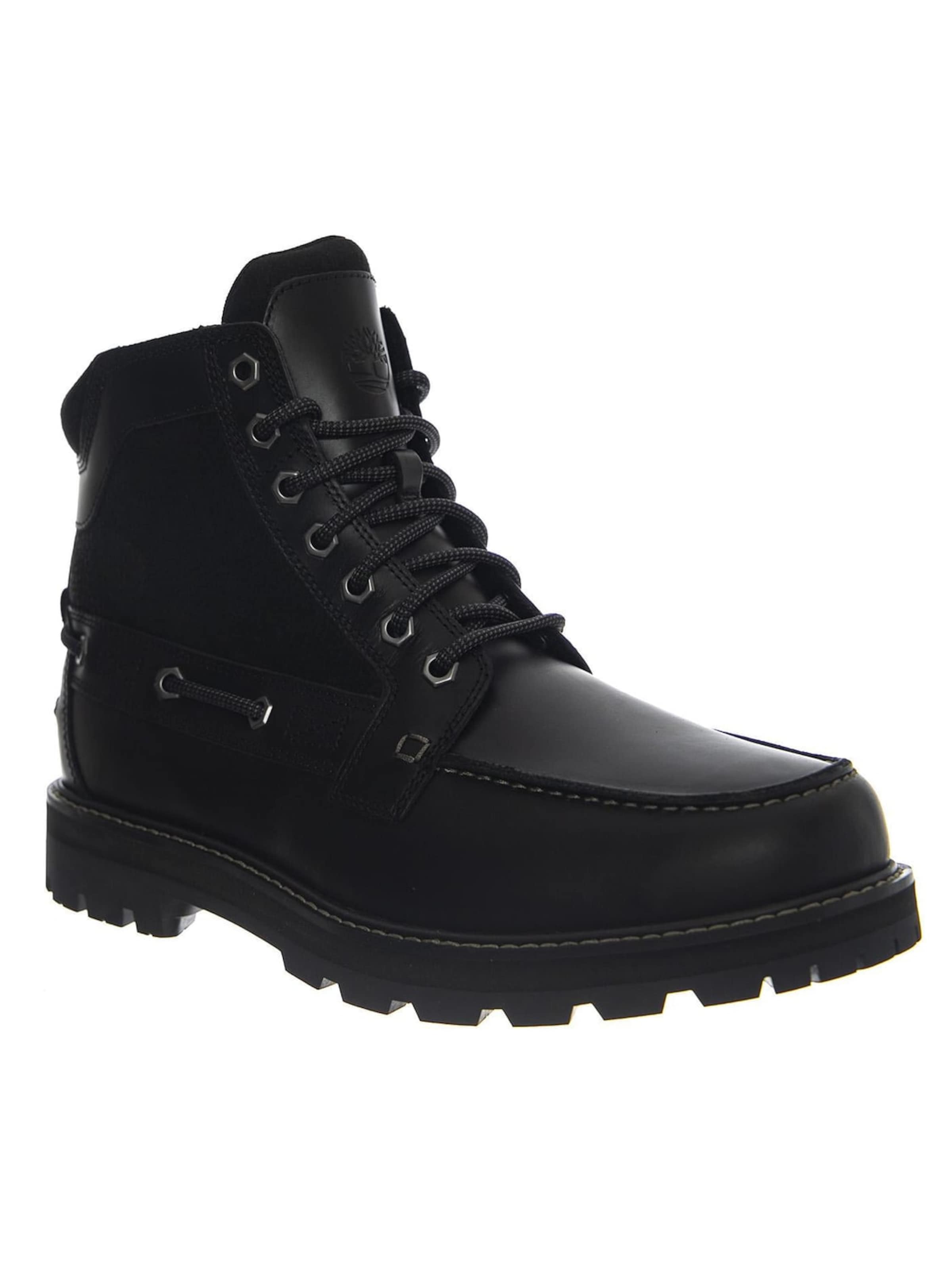 TIMBERLAND Snørestøvler 'Britton Road Mid Lace Up -- Men's Boots Black Full Grain Leather Men's' i sort: forside
