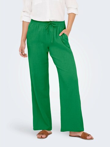 JDY Широки крачоли Панталон 'JDYTHEIS' в зелено: отпред