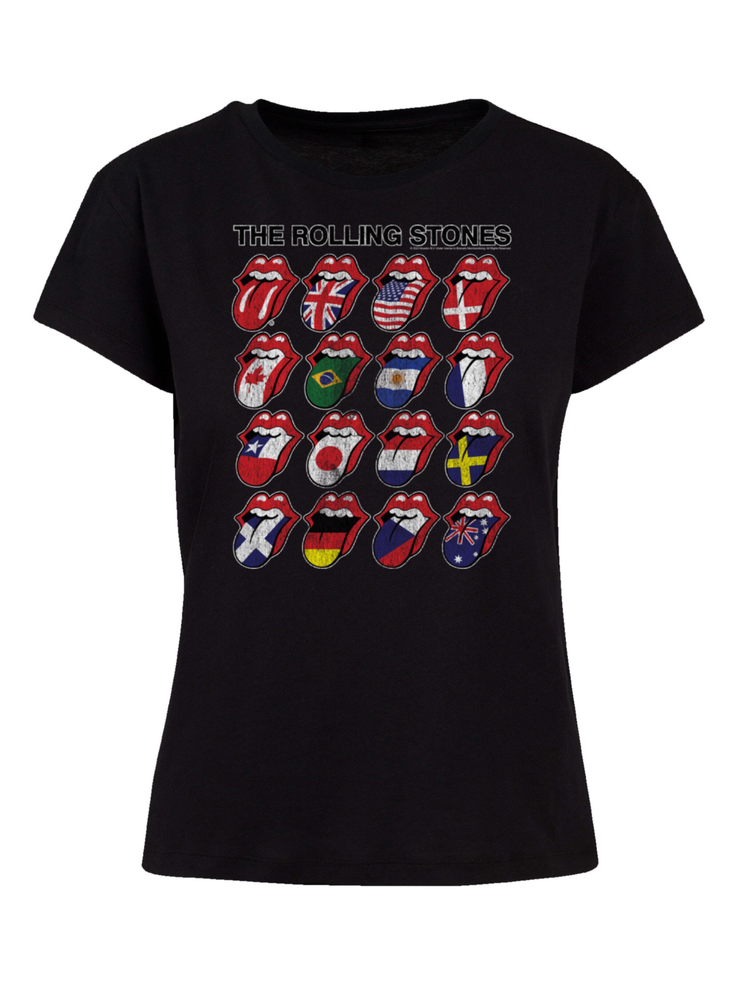T-shirt 'The Rolling Stones Voodoo Lounge Tongues' F4NT4STIC en noir : devant