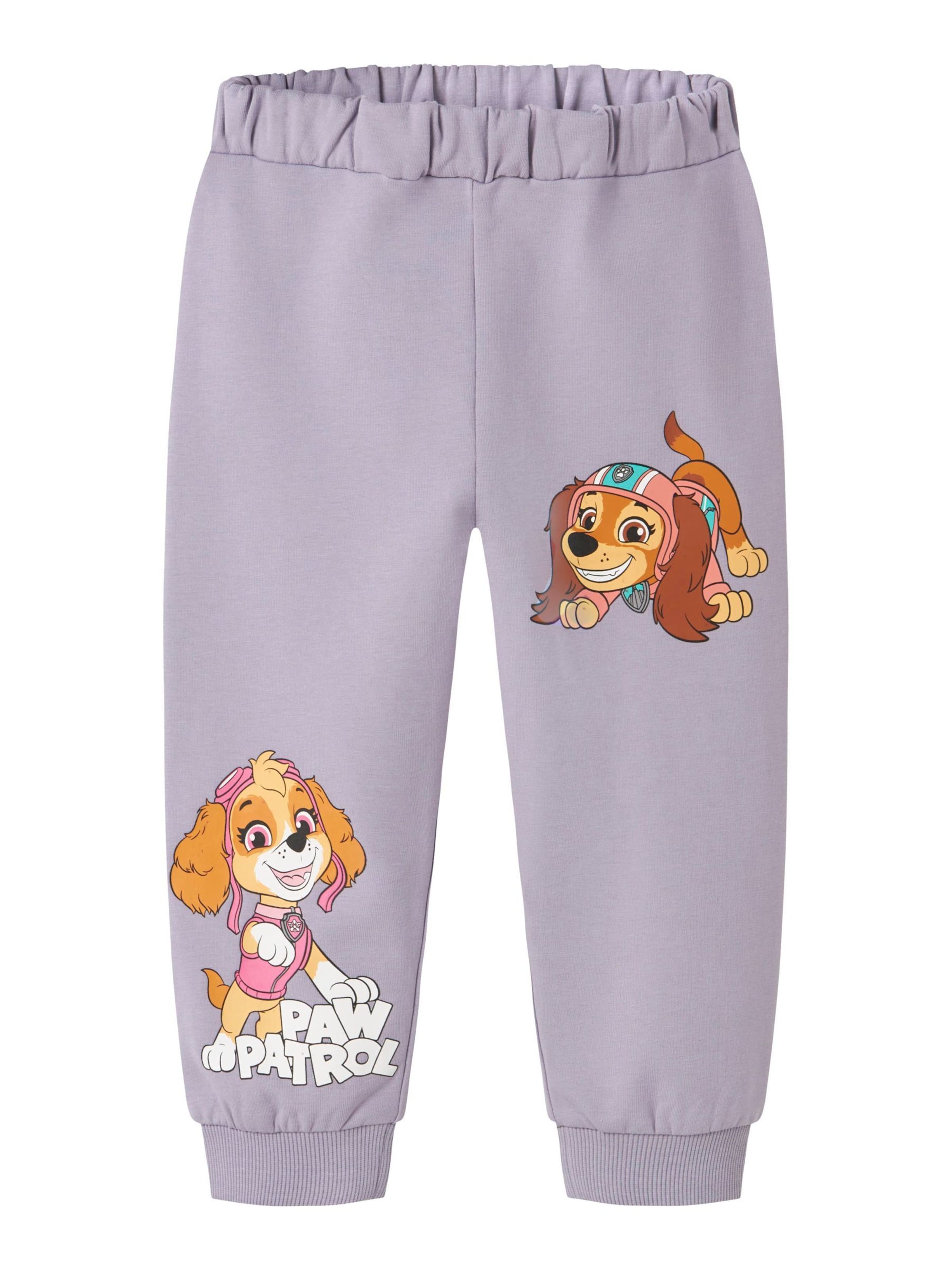 NAME IT - Tapered Pantalón 'Paw Patrol' en lila: frente