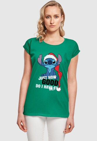 ABSOLUTE CULT Shirt 'Lilo And Stitch - Just How Good' in Groen: voorkant