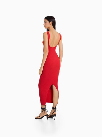 Bershka Gebreide jurk in Rood