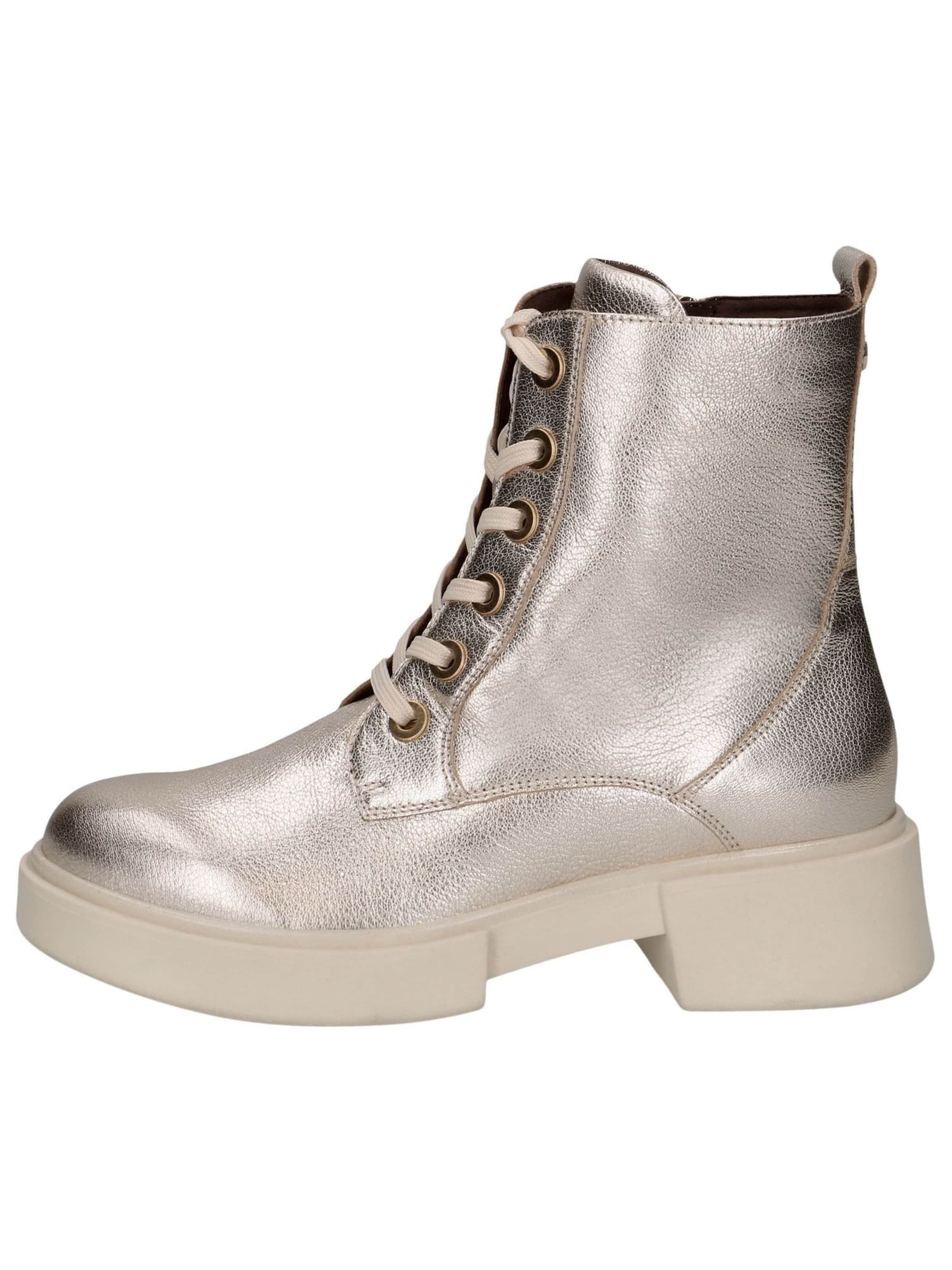 CAPRICE Lace-Up Ankle Boots in Gold