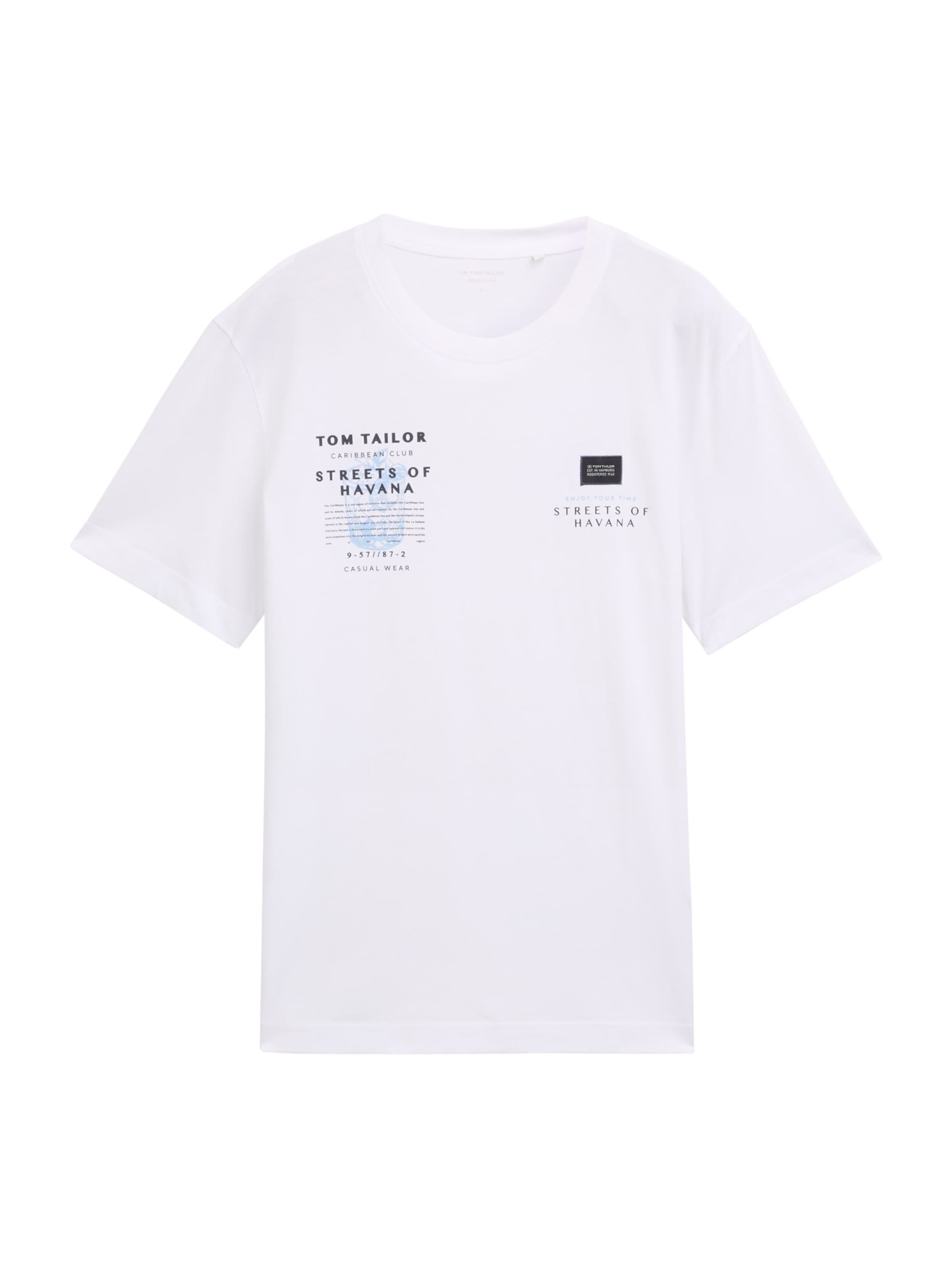 T-Shirt TOM TAILOR en blanc : devant