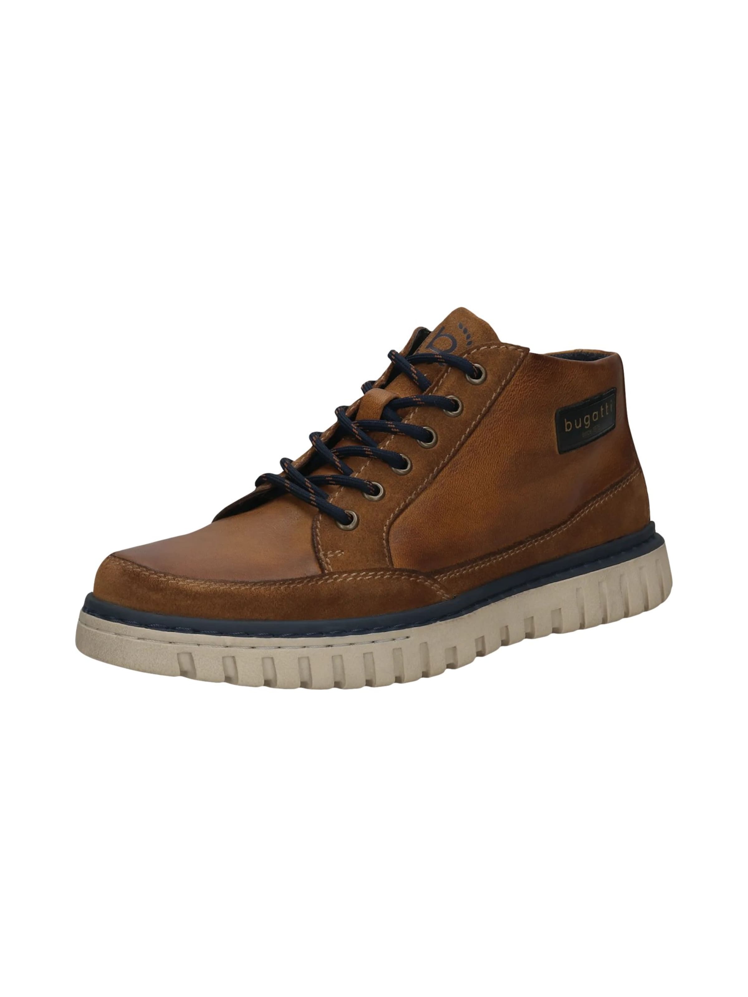 Bottes à lacets bugatti en marron : devant