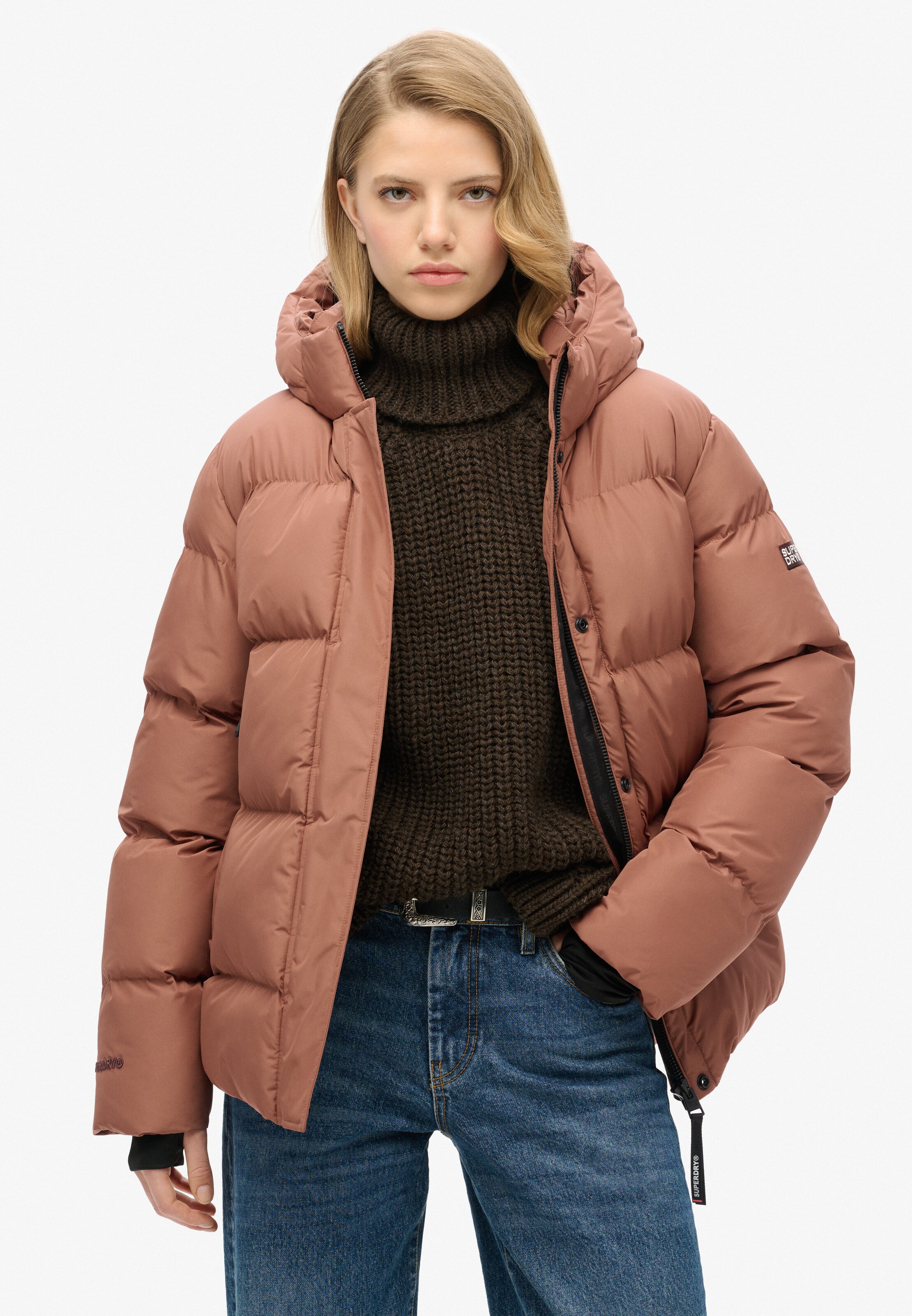 Veste d’hiver Superdry en marron : devant