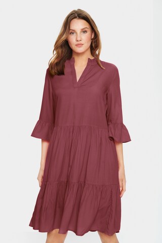 SAINT TROPEZ Jurk 'Eda' in Rood: voorkant
