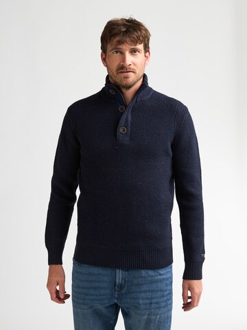Pull-over Petrol Industries en bleu : devant
