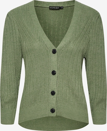 Cardigan 'Polli' SOAKED IN LUXURY en vert : devant