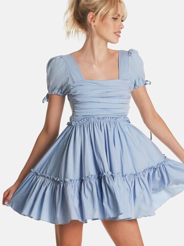 OW Collection Šaty 'BLANC' – modrá: přední strana