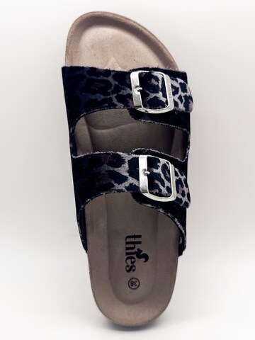 thies Pantolette 'Rec Velvet Leo Sandal' in Grau