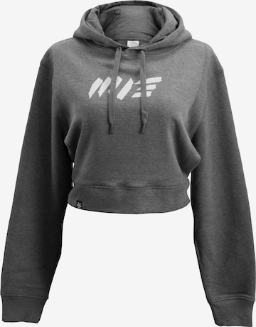 Manufaktur13 Sweatshirt 'Crop Hoodie' in Grau: Vorderseite