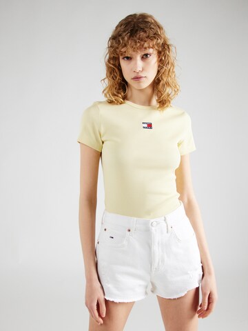 Tommy Jeans Shirt in Geel: voorkant