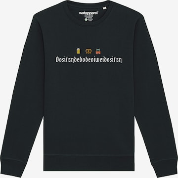 Watapparel Sweatshirt 'Dositzndedodeoiweidositzn' in Zwart: voorkant