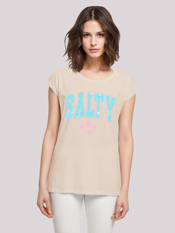 T-shirt 'Beach Summer Vacation Salty' F4NT4STIC en beige : devant
