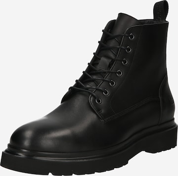 BLACKSTONE Lace-Up Boots in Black: front