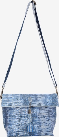 Borsa a spalla di faina in blu: frontale