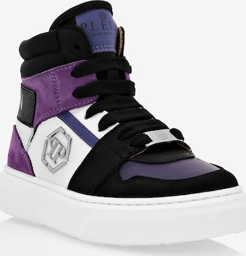Philipp Plein - Sapatilhas 'Hexagon' em roxo: frente