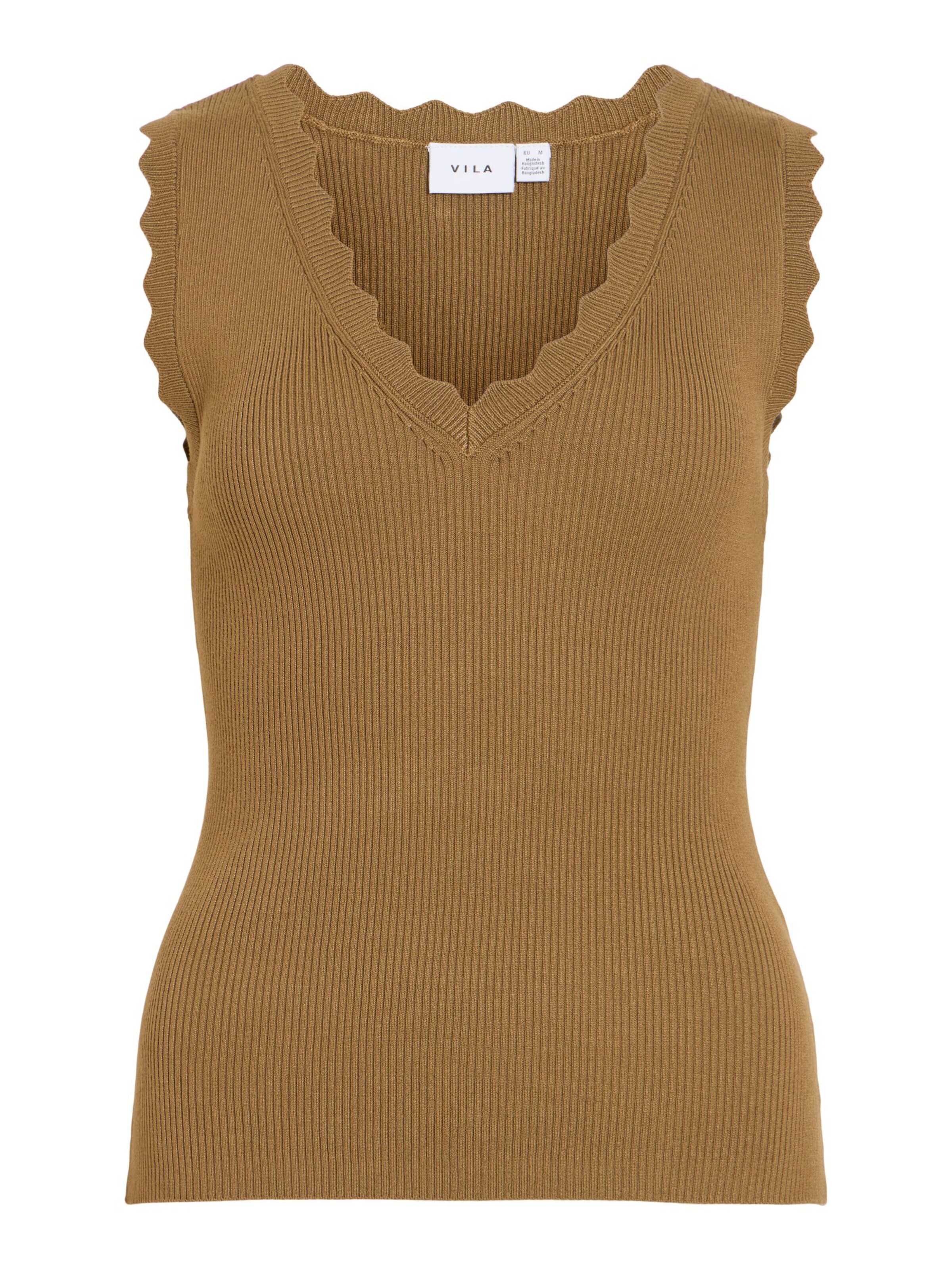 VILA Knitted top 'VISisi' in Brown: front