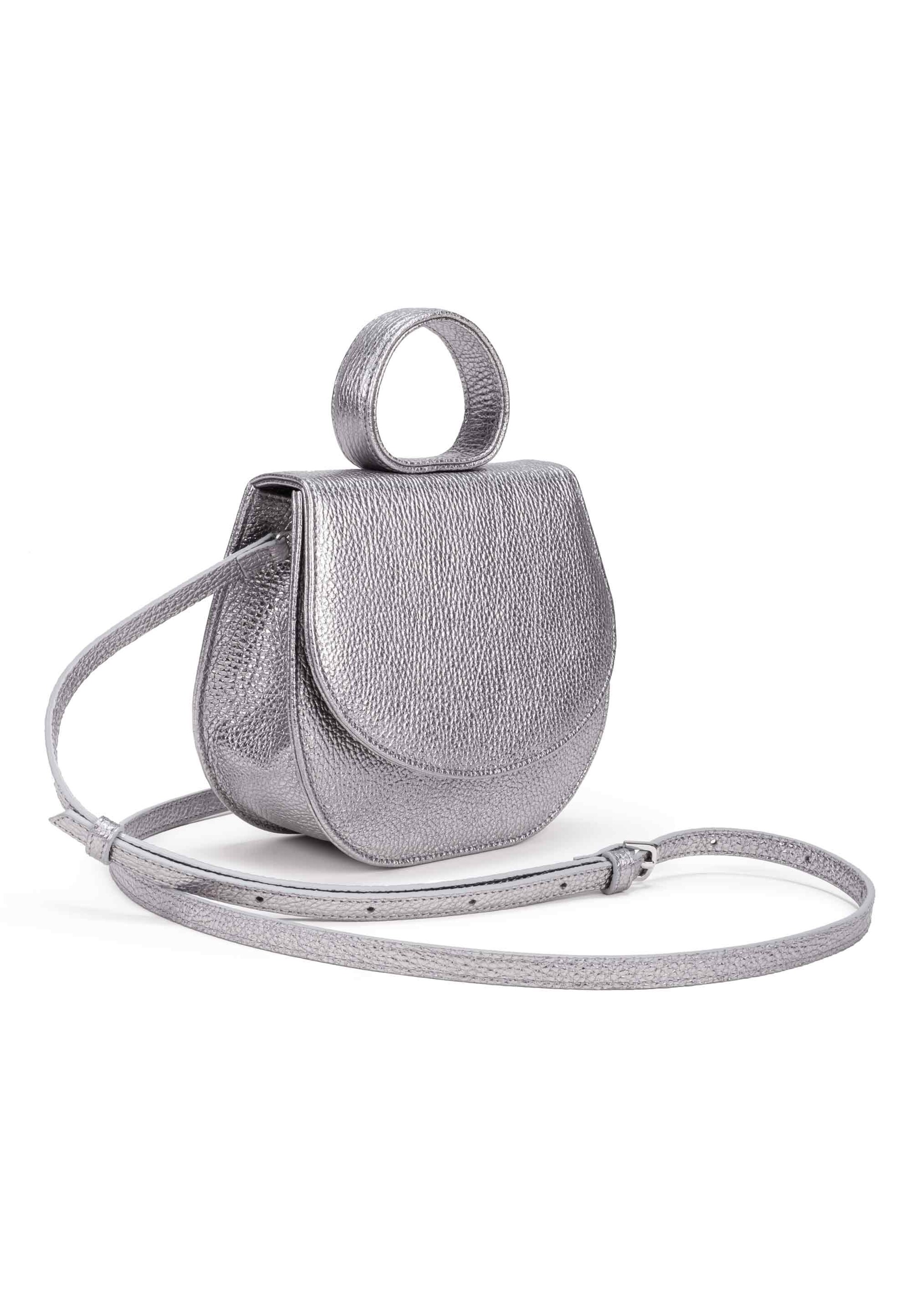 Gretchen Schultertasche 'Ebony Mini Loop Bag' in Silber