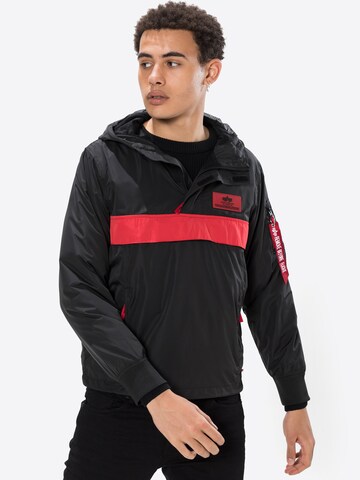 ALPHA INDUSTRIES Funkcionalna jakna 'Defense Anorak' | črna barva: sprednja stran