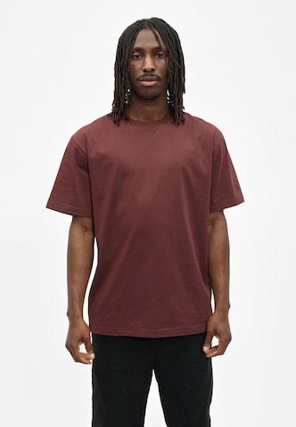 Cleptomanicx Shirt 'Classic Tee Ligull Classic' in Brown: front