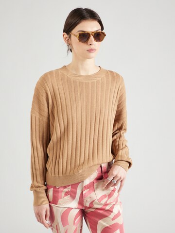 Pull-over QS en marron : devant