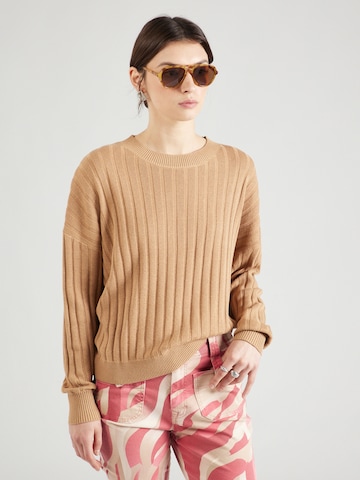 Pull-over QS en marron : devant