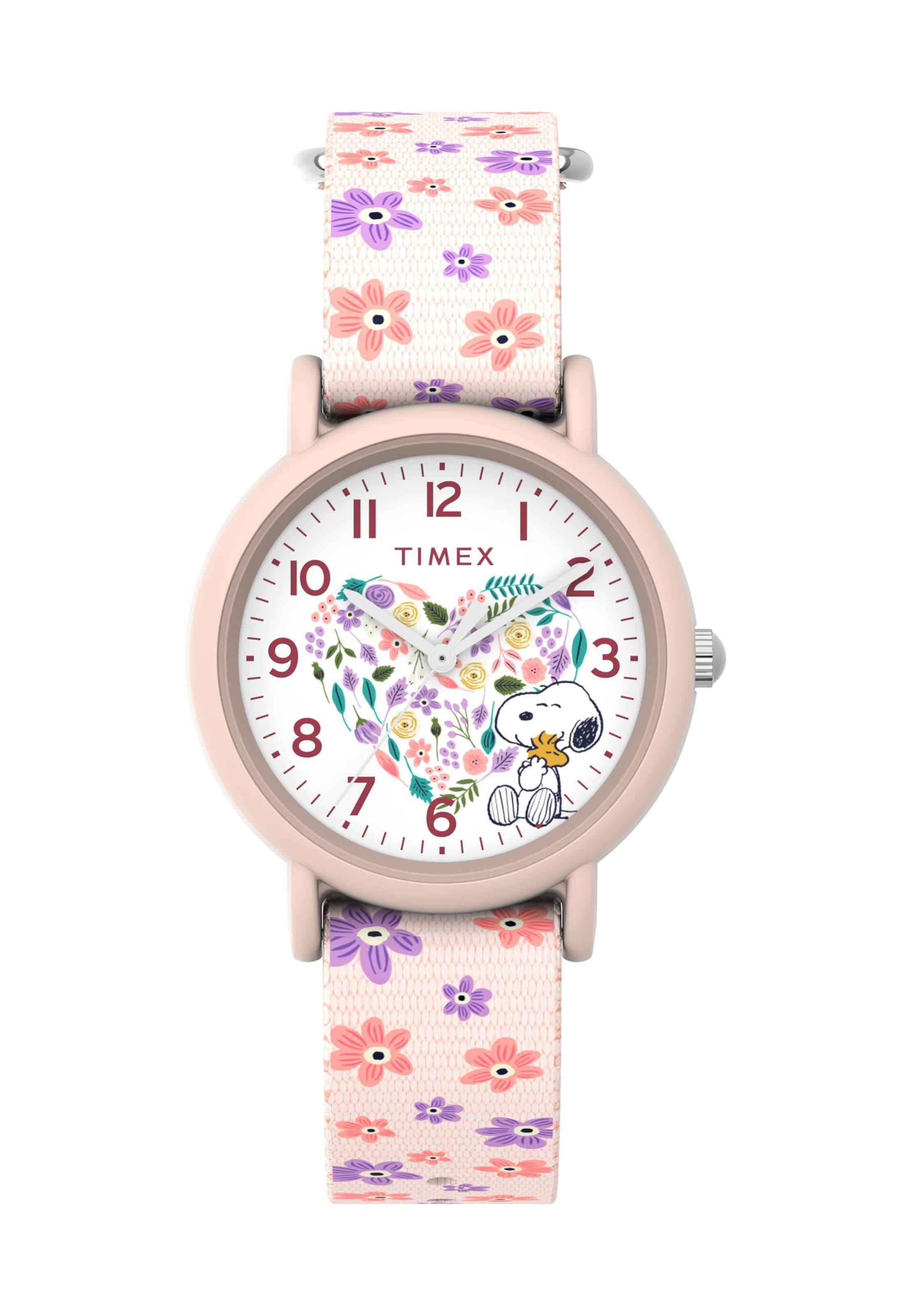 TIMEX Watch 'Timex x Peanuts Floral' in Pink: front