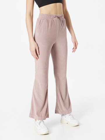 évasé Pantalon de sport 'Hyperglam Rib Velour  ' ADIDAS SPORTSWEAR en marron : devant