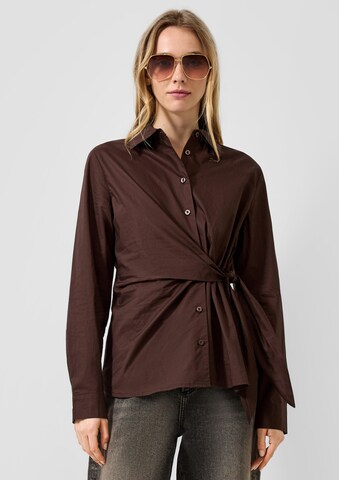 QS Blouse in Bruin: voorkant