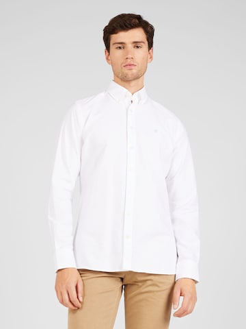 Coupe slim Chemise Hackett London en blanc : devant