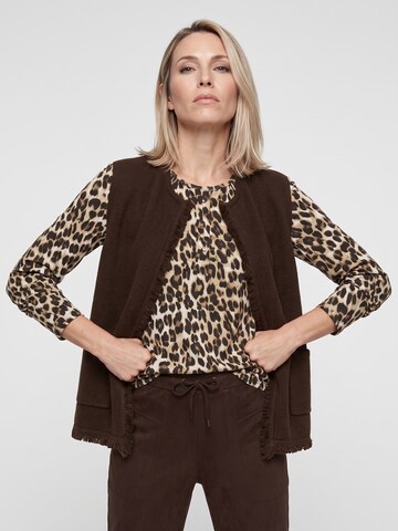 Olsen Knitted Vest 'Henny' in Brown: front