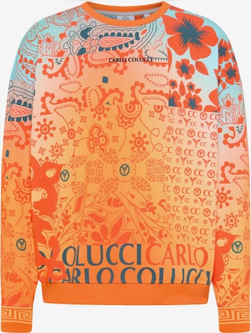 Carlo Colucci Sweatshirt 'De Chirico' in Orange: front