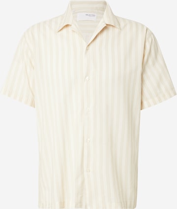 Chemise 'SLHRLXAIR' SELECTED en beige : devant