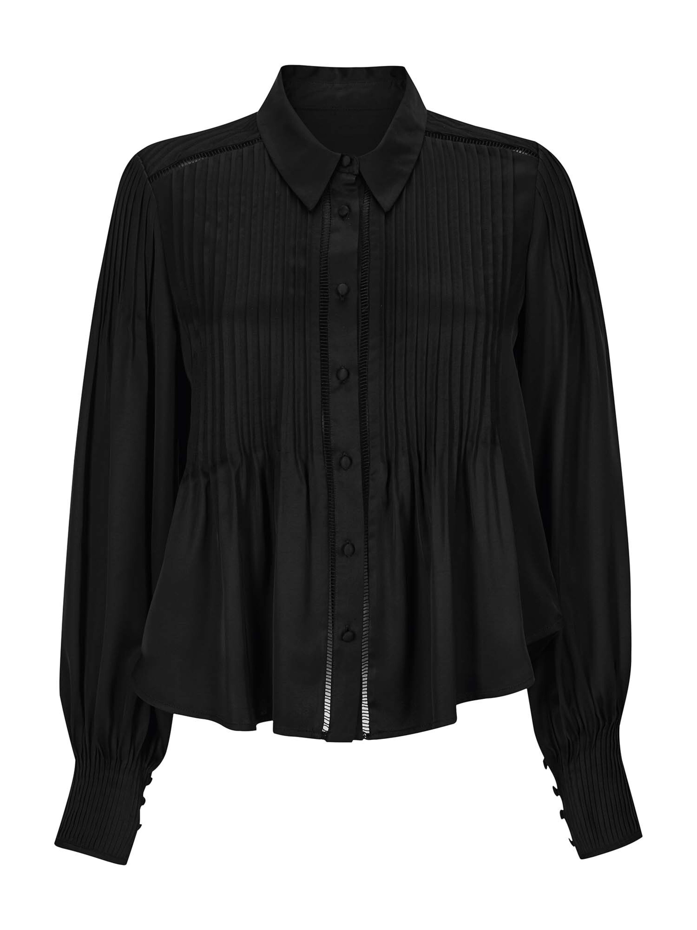 Chemisier MADELEINE en noir : devant