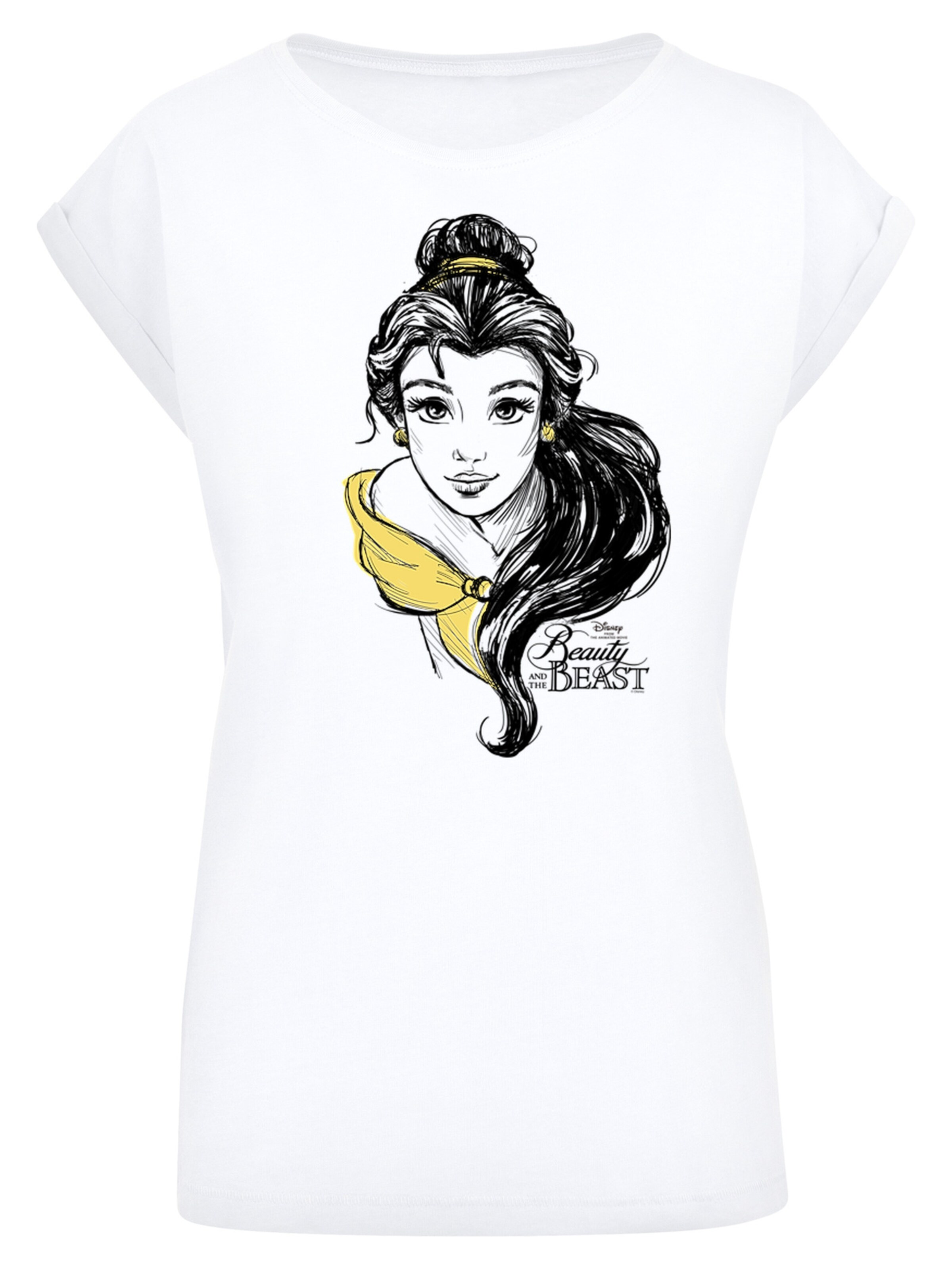 T-shirt 'Belle Sketch' F4NT4STIC en blanc : devant
