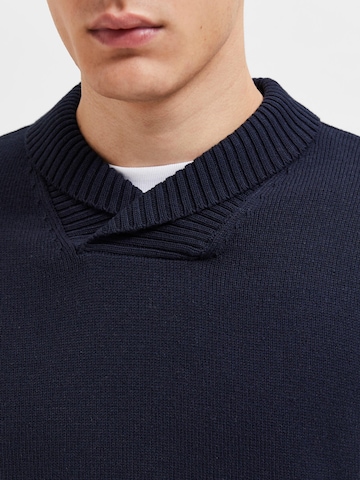 SELECTED HOMME Sweater 'Hans' in Blue