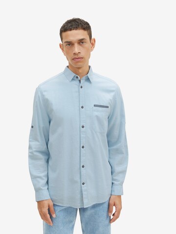 TOM TAILOR Regular fit Button Up Shirt in Blue: front