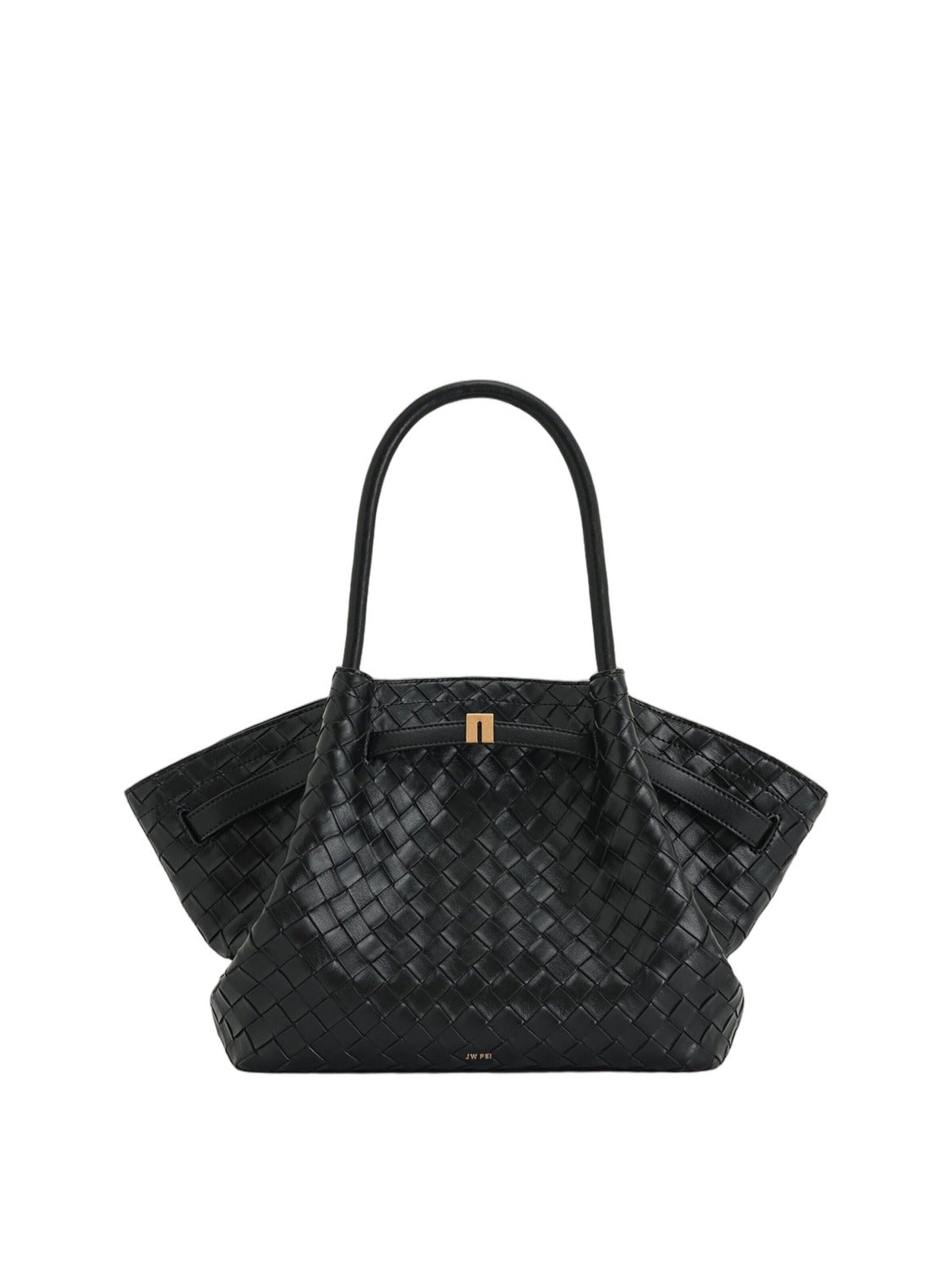 JW PEI Shoppingväska 'JW PEI Cabas Hana Large Tressé Black' i svart: framsida