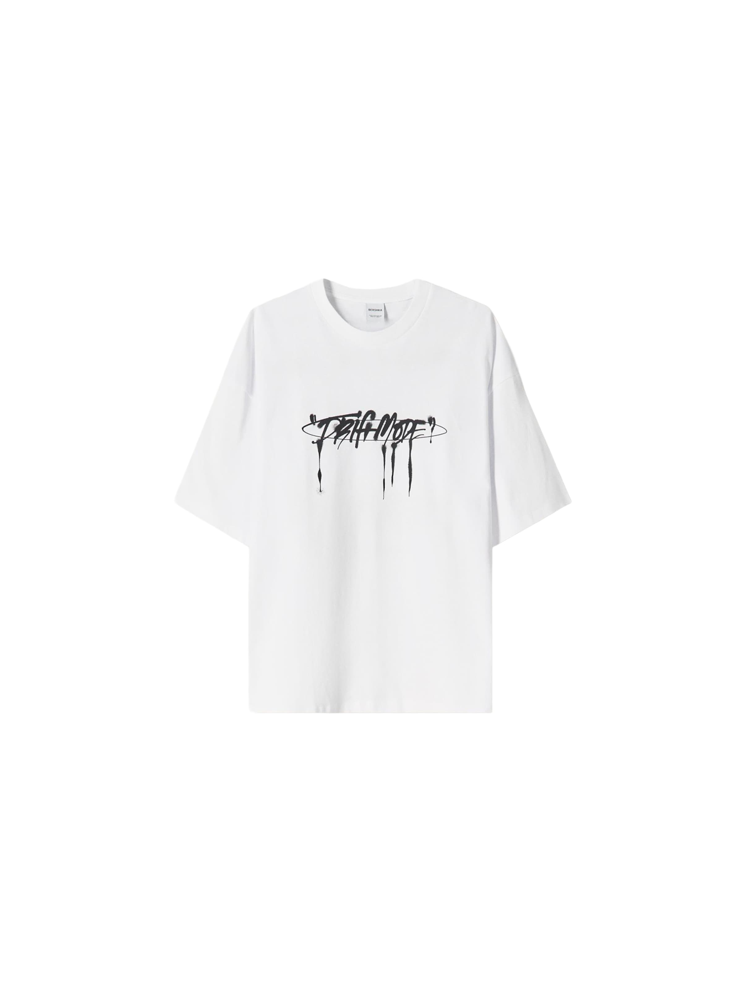 Bershka T-Shirt 'RACING CARS' in Weiß: Vorderseite