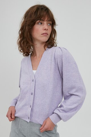 ICHI Knit Cardigan 'Kate' in Purple: front
