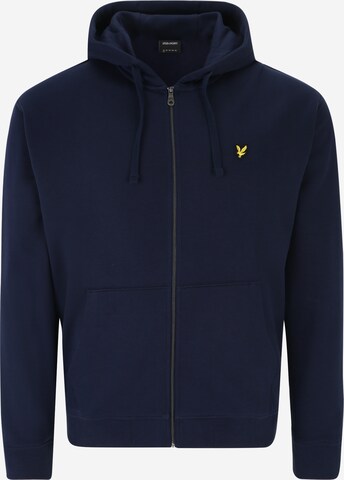 Lyle & Scott Big&Tall Zip-Up Hoodie in Blue: front