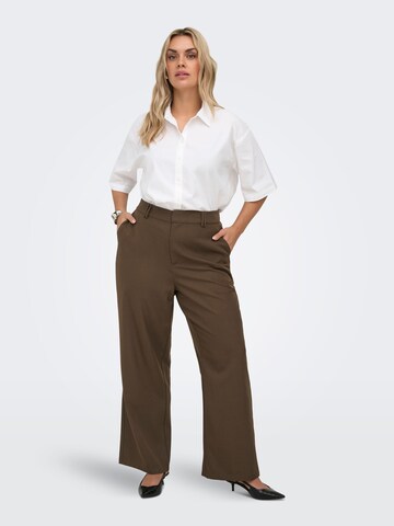 ONLY Carmakoma Wide leg Broek 'CARVictoria' in Bruin